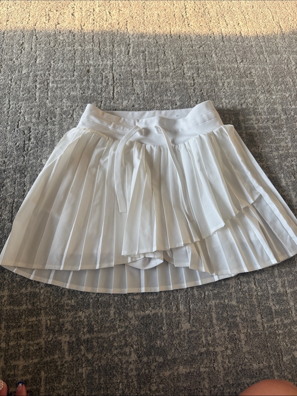 JoyLab White Pleated Tennis Skort with Drawstring Waist
